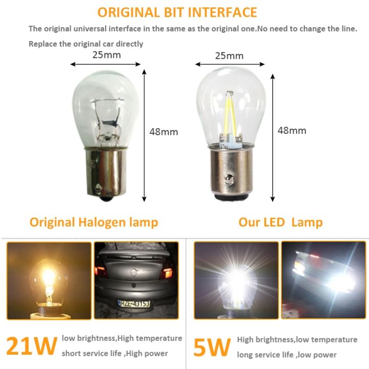 2pcs-tcar-light-bulb-filament-chip-p21w-ba15s-1156-led-auto-white-1157-12v-led-instructions-lamp-reverse-turning