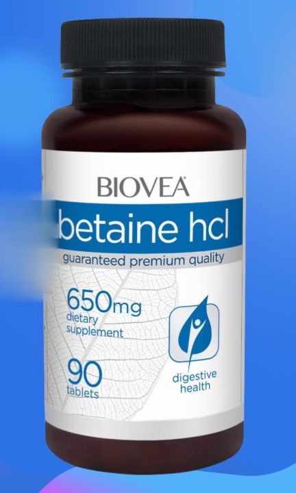 BIOVEA BETAINE HCL 650 mg / 90 Tablets