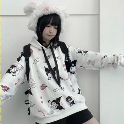 Japanese Casual Cartoon Hip-hop Harajuku Long-sleeved Anime Hooded Kawaii Autumn Loose Plus Size Vintage Women Hooded Sweatshirt