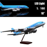 Korean Airlines Airbus A380 Super Jumbo Airplane Model with LED Light (Touch or Sound Control) Plane for Decoration