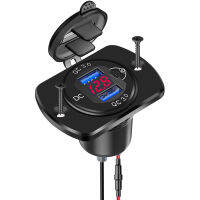 DIY Quick Charge 3.0 Dual USB Car Charger QC3.0 Voltmeter Switch 36W Waterproof Power for Car Boat Motorcycle Truck Golf Cart