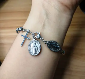 Stainless steel 2024 rosary bracelet