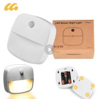 LED Motion Sensor Night Light With Batteries Powered Wireless Sensor Energy Saving Room Under Cabinet Light Body Induction Lamp Ceiling Lights