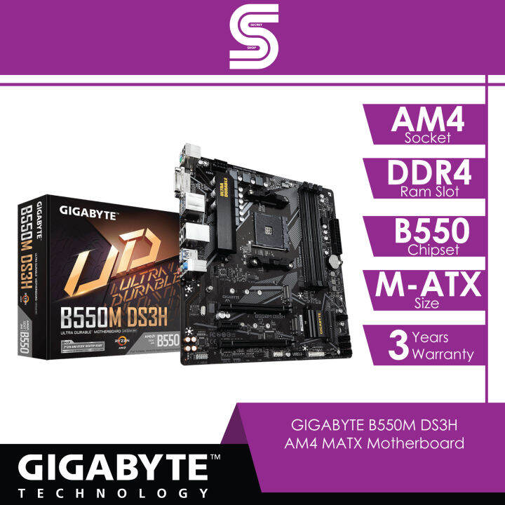 GIGABYTE B550M DS3H AM4 MATX Motherboard Lazada