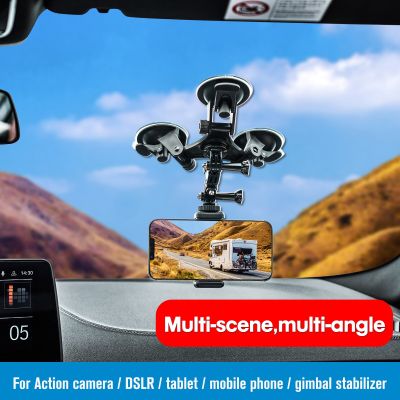 For Gopro10/9/Insta360 X2/3 Car Shooting Big Three-Legged Suction Cup Window Sunroof Stable Adsorption Action Camera Accessories