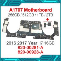 ► Original A1707 Motherboard For MacBook Pro Retina 15 A1707 Logic Board CPU i7 256GB 512GB 820-00281-A 820-00928-A 2016 2017