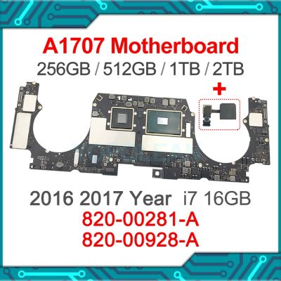 ► Original A1707 Motherboard For MacBook Pro Retina 15 A1707 Logic Board CPU i7 256GB 512GB 820-00281-A 820-00928-A 2016 2017