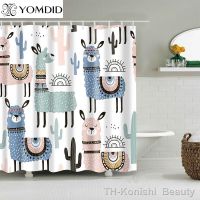 【hot】۞  Alpaca Pattern curtain Shower Curtains Polyester Cartoon Printed Curtain for