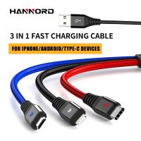 （A Boutique）☎Hannord 3 In 1 USB P9 Huawei P8สายชาร์จสำหรับสำหรับ Xiaomi Samsung Android โทรศัพท์มือถือ Micro Type C