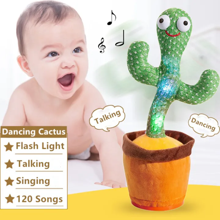 Local Ready Stock】 TikTok Hot Sale !! Recording Dancing Cactus Talking  Plush Shake Toy with Song