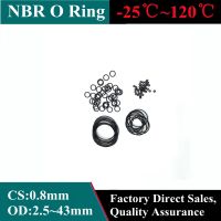 【CW】 50pcs Black NBR O Ring Oil Seal Gasket Thickness 0.8mm OD 2.5 43mm Automobile Nitrile Rubber Round Shape Corrosion Resist Washer