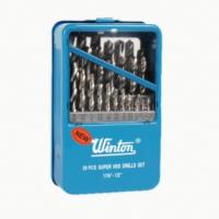 Winton ดอกสว่านเจาะเหล็ก ไฮสปีดดอกสีเงิน Drills set hi speed HSS Winton 25ตัวชุด 1-13mm.