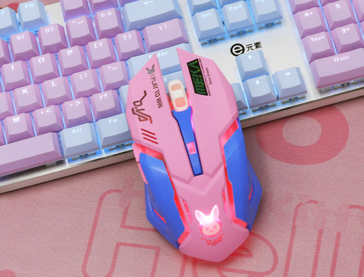 fashion-dva-sailor-moon-rabbit-2-4g-wireless-gaming-mouse-cartoon-mute-7-color-rgb-pink-game-mouse-for-girl