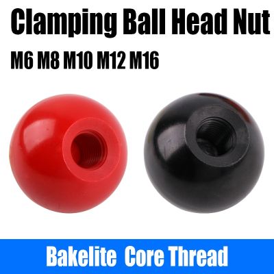 2PCS Clamping Ball Head Nut M6 M8 M10 M12 M16 Thread Bakelite Core Machine Tool Replacement Ball Lever Knob Bakelite Handle Ball Nails Screws Fastener