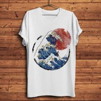 Sunrise In Kanagawa Vintage Ukiyoe T Shirt Men White Homme Cool Japan Style Tshirt