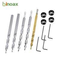 Binoax Hole Locator Twist Drill Bit with Stop Collar and Wrench for Kreg Pocket Hole Drill Jig Guide 9mm 9.5mm