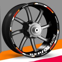 [YOMI Automotive Products] สำหรับ Honda HRC CBR KTM Yamaha KAWASAKI Repsol รถจักรยานยนต์ล้อสติกเกอร์สะท้อนแสงแถบอุปกรณ์เสริม Decals กันน้ำ