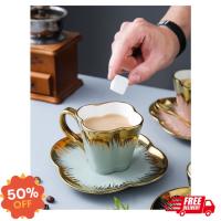 wed Petal ceramic coffee cup and saucer. แก้วเซรามิก แก้วกาแฟครบชุด  ส่งฟรี!