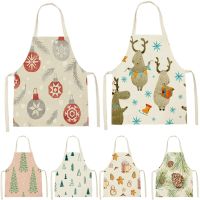 Festival Style Apron Chef Aprons Half Apron Christmas Pattern Home Cooking Apron Halloween Printing Aprons Custom Pinafore Bib