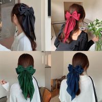 【YF】 Fashion Women Red Bow Knot Fabric Hair Clip Korean Style Long Ribbon Butterfly Accessories