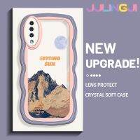 Jlingji เคส A30s A50s ปลอกสำหรับ Samsung กาแลคซีเคสตะวันตกดินแฟชั่นลายขอบคลื่นเคสมือถือกันกระแทกแบบใสนิ่มเคสป้องกันซิลิกาเจล