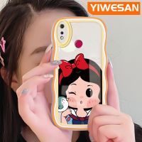 YIWESAN เคสสำหรับ Realme 3 Pro เคส3i Realme ลายการ์ตูนดีไซน์ใหม่สีขาวหิมะสุดน่ารักขอบลอนสุดสร้างสรรค์เคสโทรศัพท์แบบใสซิลิโคนนิ่มกล่องกันกระแทกเคสโปร่งใสป้องกันเลนส์กล้อง