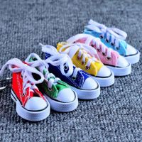 【CW】﹍  Pink Shoes Keyring  Gifts Top Canvas Sneaker Tennis Shoe Keychain New