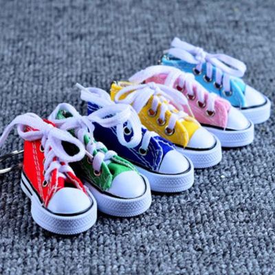 【VV】 Pink Shoes Keyring  Gifts Top Canvas Sneaker Tennis Shoe Keychain New