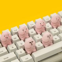 （Miss qis keycap）พวงกุญแจสำหรับคีย์บอร์ดแบบกลไก,ดีไซน์ดีไซน์ดีไซน์การ์ตูนแกนเล็กๆสีชมพู Diy