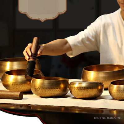 Nepal Handmade Tibetan Singing Bowl Set Decorative-wall-dishes Resonance Healing Meditation Chakra singing bowl
