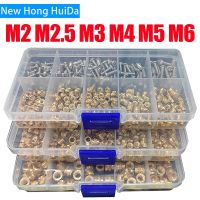 ❄▤☢ Brass Insert Nut and Screw Set Hot Knurled Heat Thread Copper Nuts 304 Stainless Steel Bolt Assortment Kit M2 M2.5 M3 M4 M5 M6