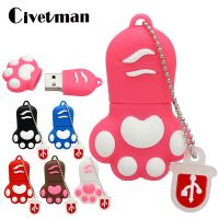 Cartoon Usb Flash Drive 256GB Cute Animal Cat Paw Pen Drive 8GB 16GB 32GB 64GB USB 2.0 Flash Memory Stick Disk 128GB Pendrive