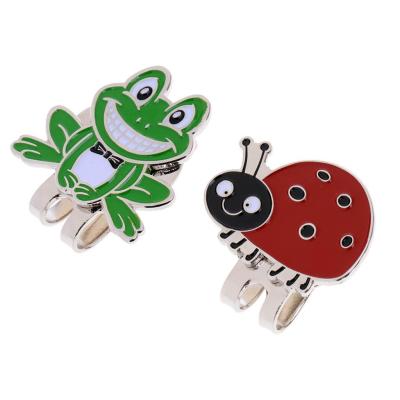 LazaraLife การ์ตูนกบ &amp; Ladybug ลูกกอล์ฟ Marker พร้อมคลิปหมวกแม่เหล็กสายรัดป้องกันสำหรับตีกอล์ฟ