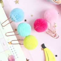 【jw】☇✐▣  10Pcs/set Hairball Gold Cilp Modelling Paper Clip Fashion Business Office Stationery Set