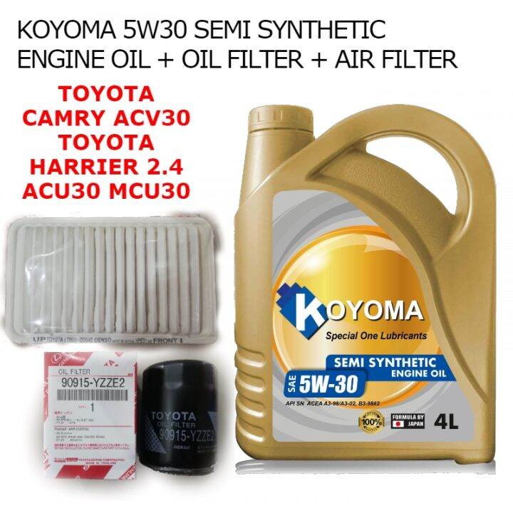 TOYOTA CAMRY ACV30, TOYOTA HARRIER 2.4 ACU30 MCU30 OIL FILTER + AIR