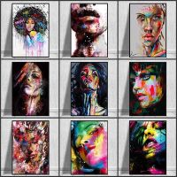 Graffiti Art บทคัดย่อภาพผู้หญิงภาพวาดผ้าใบ Modern Art โปสเตอร์และพิมพ์ Cuadros Wall Art รูปภาพสำหรับตกแต่งห้องนั่งเล่น