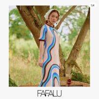 [FAFALU Zoe Dress] Swirl Zoe Dress ชุดเดรสผ้าพลีทพิมพ์ลาย ทรงตรง