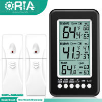 ORIA ดิจิตอลเครื่องวัดอุณหภูมิตู้เย็น,ตู้แช่แข็งเครื่องวัดอุณหภูมิ Monitor,หน้าจอใหญ่ LCD ที่วัดอุณหภูมิห้องมาตรวัด,Min และ MAX Records สำหรับ Home, สำนักงาน,ห้องนอน,ห้องครัว,บาร์,คาเฟ่