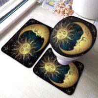 【YF】✾✢  3 Pieces Rug Set Crescent and U-Shaped Floor Toilet Lid Cover