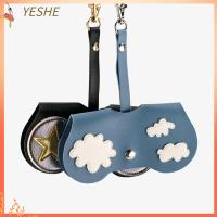 YESHE สะดวกสบายๆ พีวีซีพีวีซี ป้องกันแรงกด เคสลายแว่นตา ถุงเก็บแว่นกันแดด กล่องใส่แว่นตา ฝาครอบป้องกันสำหรับป้องกัน