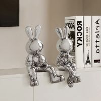 Electroplating Rabbit Set Of 2Pcs Sculpture For Home Decor Office Desk Decoration Living Room Decor Animal Statue 2023 Rabbit