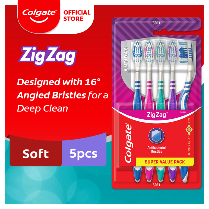 Colgate Zigzag Plus Soft Toothbrush with Cap Buy 3 Get 2 FREE