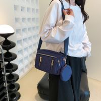 Fashion Trendy Female Bag Casual Simple Shoulder Bag Texture Nylon Cloth Messenger Bag Middle-Aged Mother Commuter Bag Embroider 【AUG】