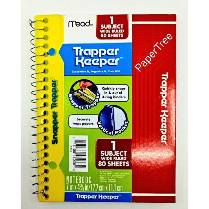 WUYAZ Mead Trapper Keeper 1 Sub NB (7" x 43/4") 80 Sheets Lazada PH