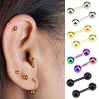 2 ชิ้นสแตนเลสยกน้ำหนักหูกระดูกอ่อน tragus Helix สตั๊ดบาร์ต่างหูเครื่องประดับเจาะ