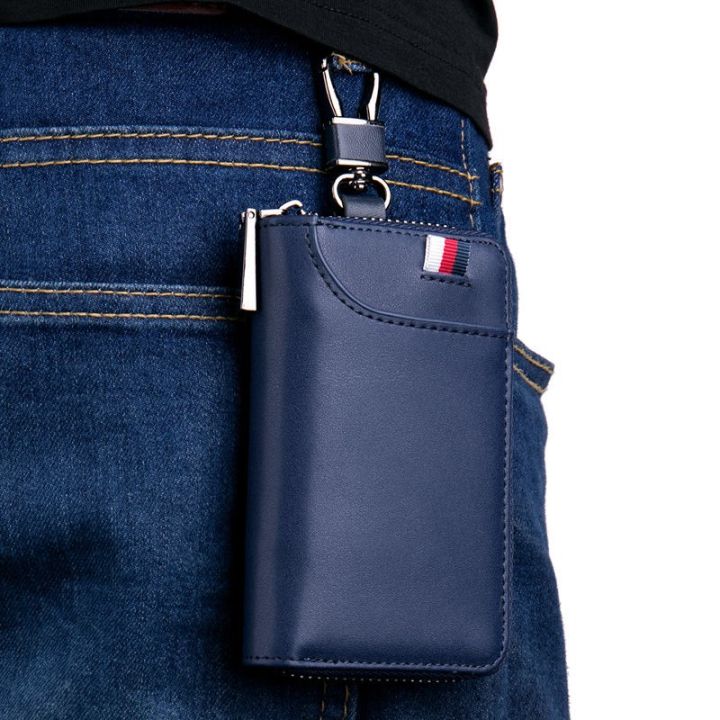 Mens Key Card Pouch Blue/small Leather Pouch Car Key Leather 