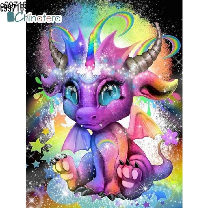 Rainbow Unicorn Diamond Painting Kit, Cartoon Horse DIY Embroidery