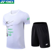 Yonex ชุดเสื้อกีฬาแบดมินตันแห้งเร็วและดูดซับเหงื่อเสื้อยืดแขนสั้นกีฬาลำลองระบายอากาศได้ดี Kaus Training แข่งขัน