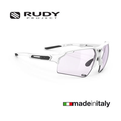 แว่นกันแดด Rudy Project Deltabeat White Gloss / ImpactX Photochromic 2 Laser Purple แว่นกีฬาติดคลิปสายตาได้ แว่นเซฟตี้ปรับแสงออโต้