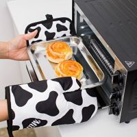 Hot Sale Microwave Baking BBQ Glove Cotton Oven Mitts Heat Resistant Linen Potholders Non-slip Kitchen Cooking Tools Mitten